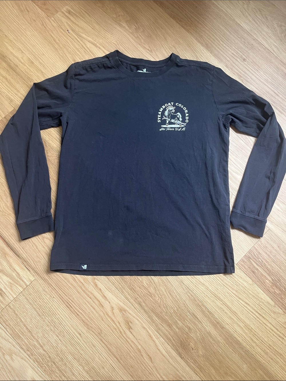 Steamboat Colorado Long Sleeve Crewneck T-Shirt - Black size L